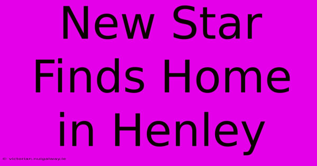 New Star Finds Home In Henley 