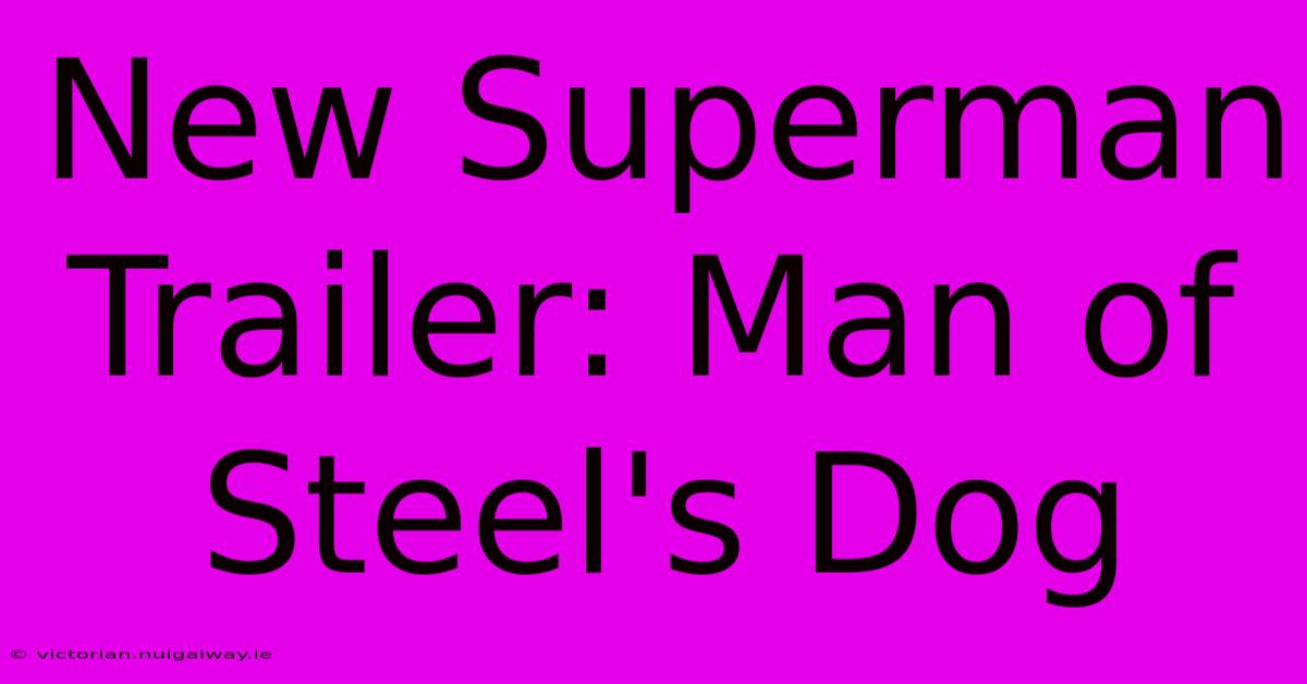 New Superman Trailer: Man Of Steel's Dog