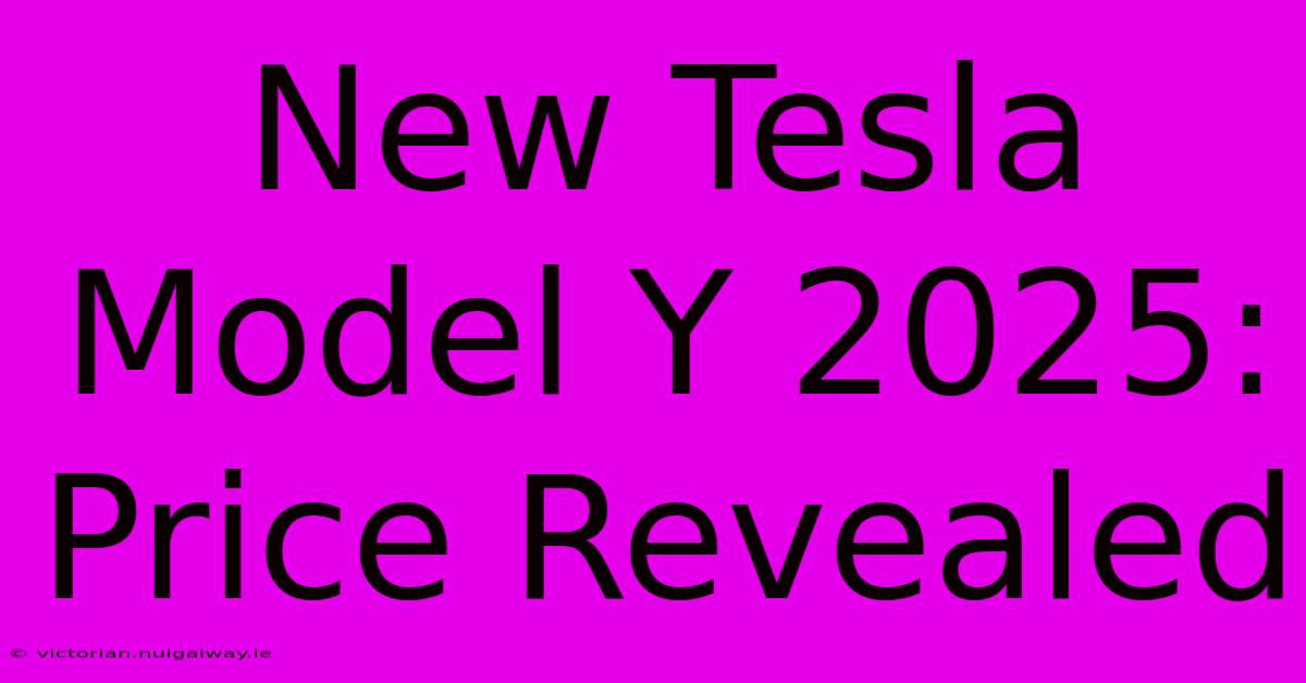 New Tesla Model Y 2025: Price Revealed