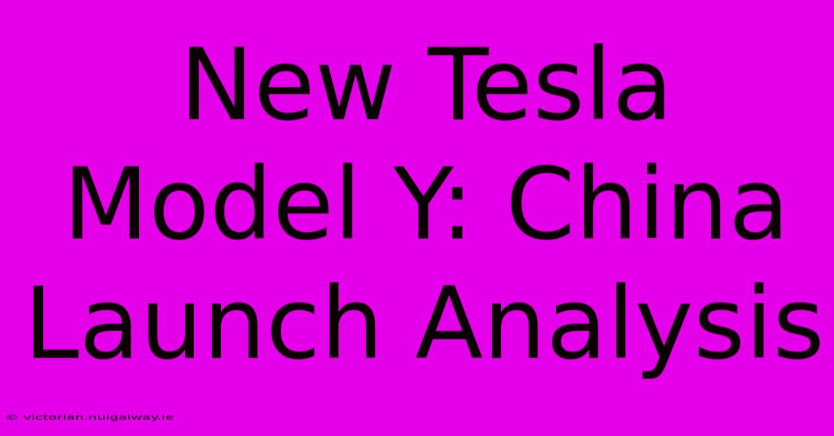 New Tesla Model Y: China Launch Analysis