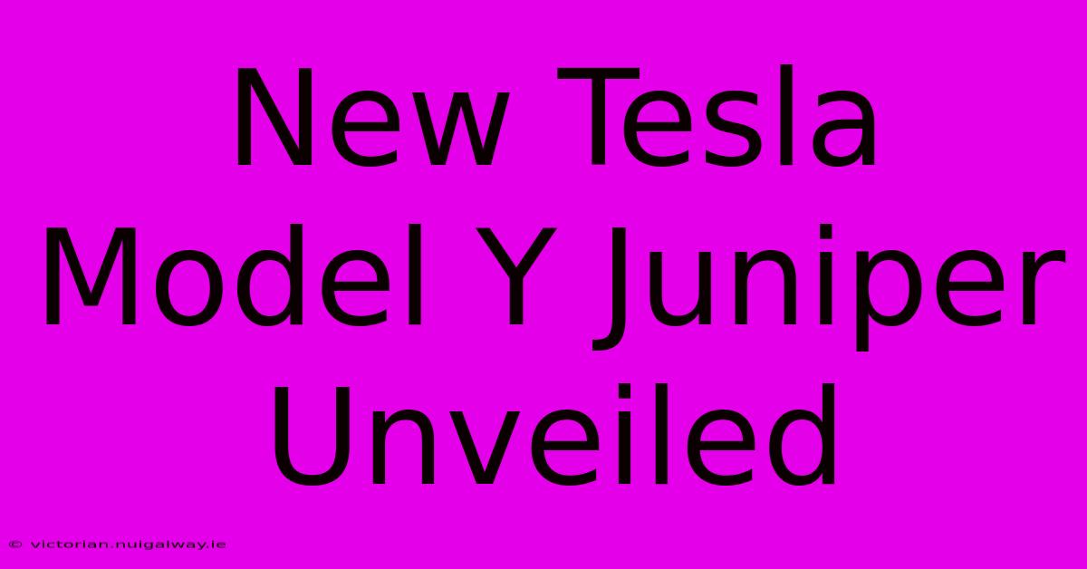 New Tesla Model Y Juniper Unveiled