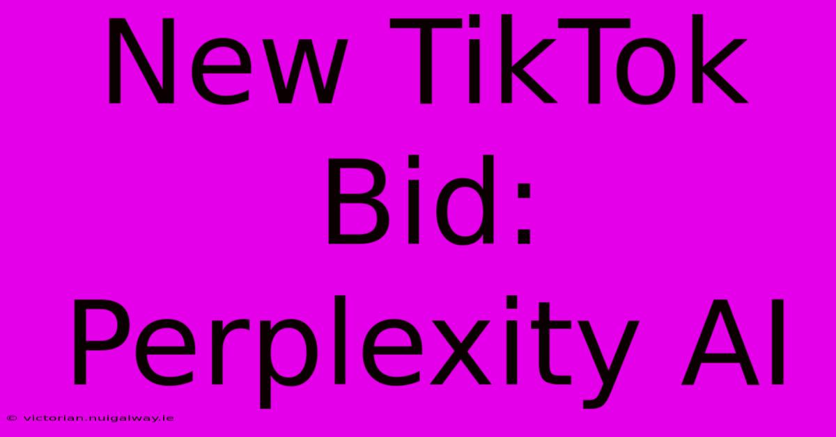 New TikTok Bid: Perplexity AI