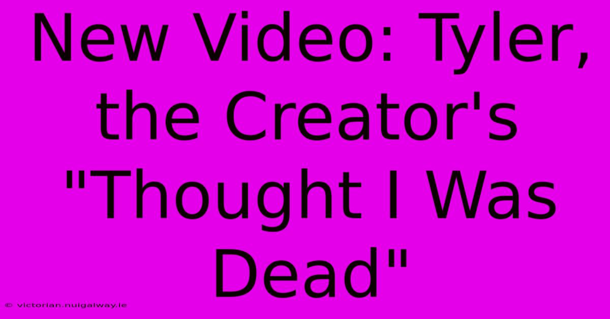 New Video: Tyler, The Creator's 