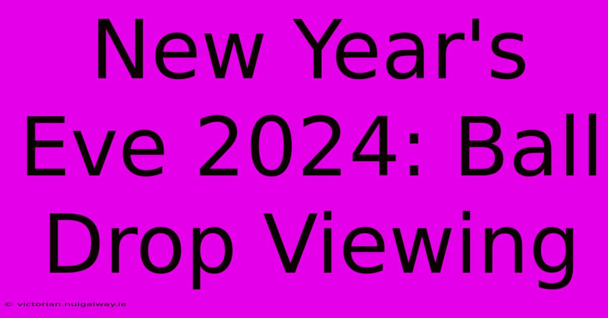 New Year's Eve 2024: Ball Drop Viewing