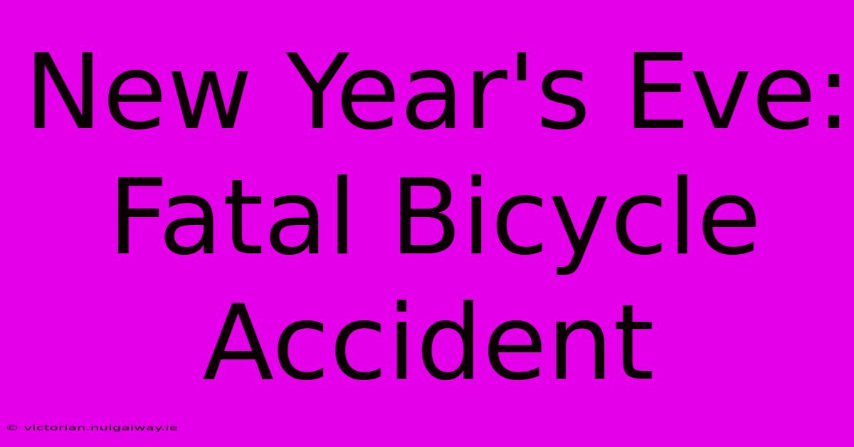 New Year's Eve: Fatal Bicycle Accident