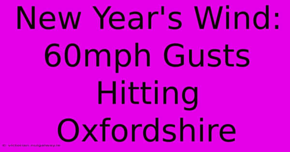 New Year's Wind: 60mph Gusts Hitting Oxfordshire