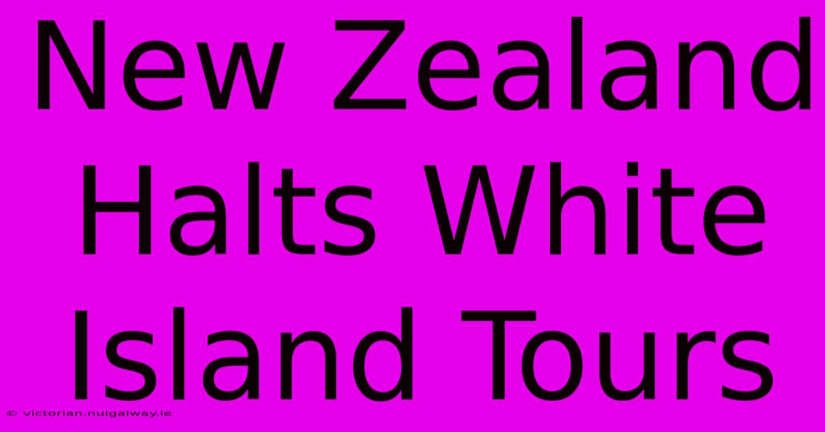 New Zealand Halts White Island Tours