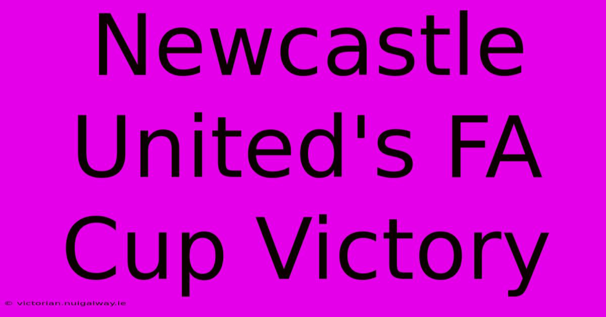 Newcastle United's FA Cup Victory