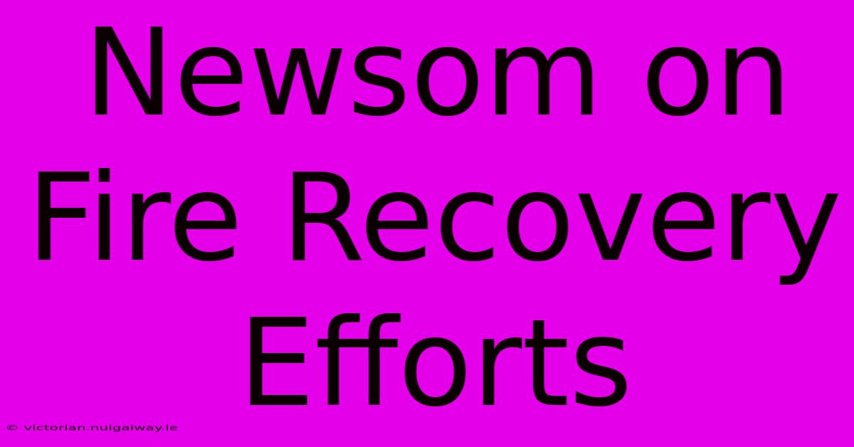 Newsom On Fire Recovery Efforts