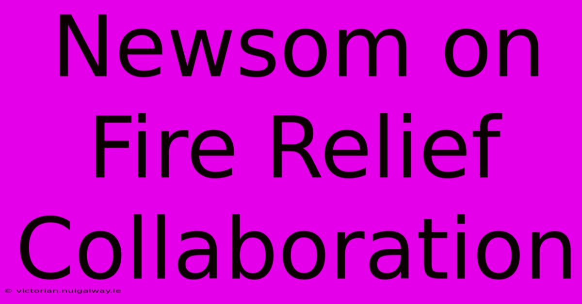 Newsom On Fire Relief Collaboration