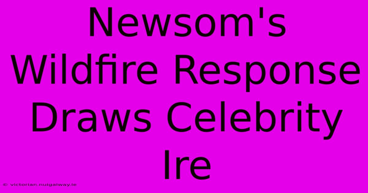 Newsom's Wildfire Response Draws Celebrity Ire