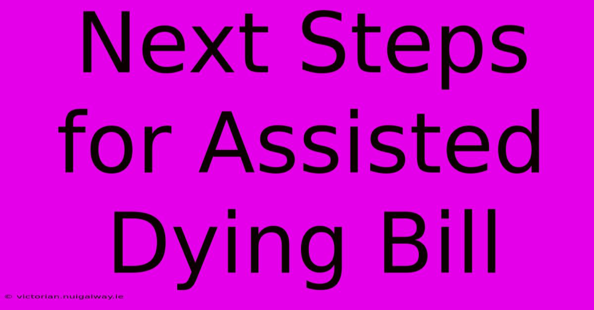 Next Steps For Assisted Dying Bill