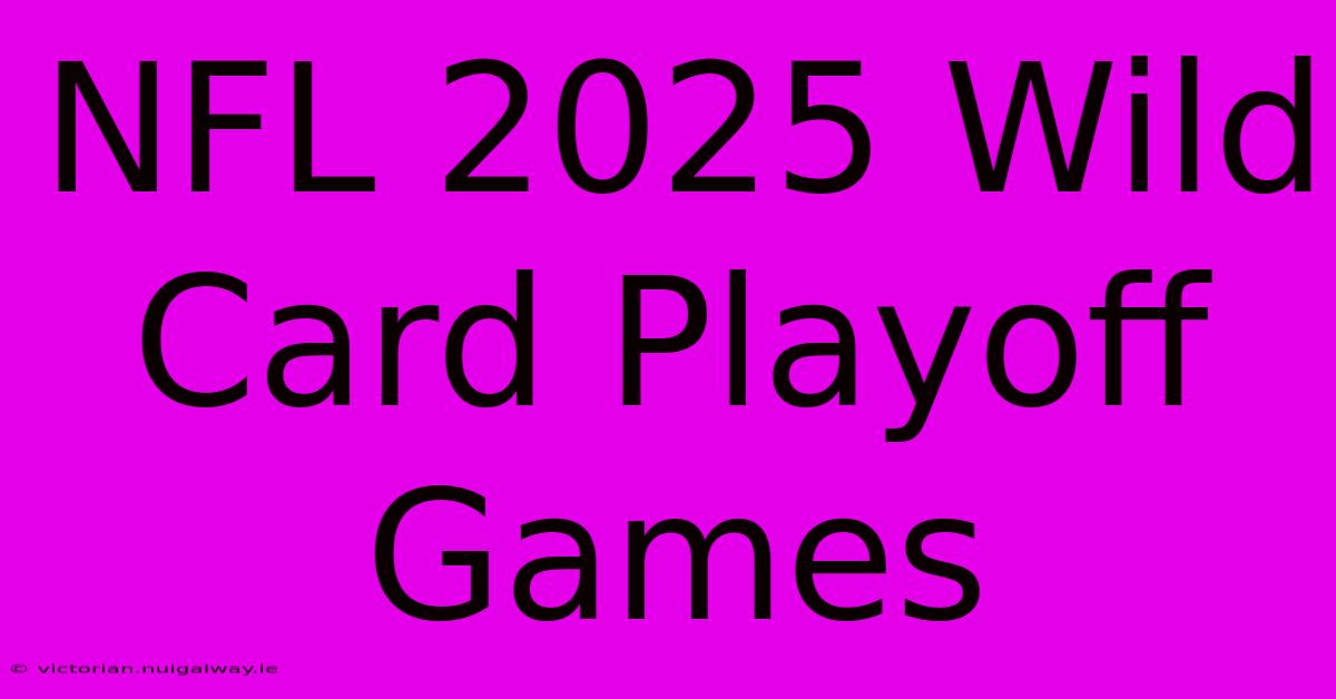 NFL 2025 Wild Card Playoff Games