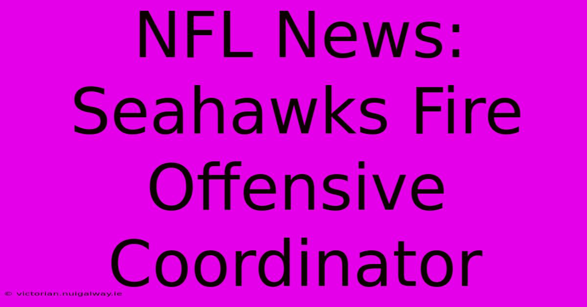 NFL News: Seahawks Fire Offensive Coordinator