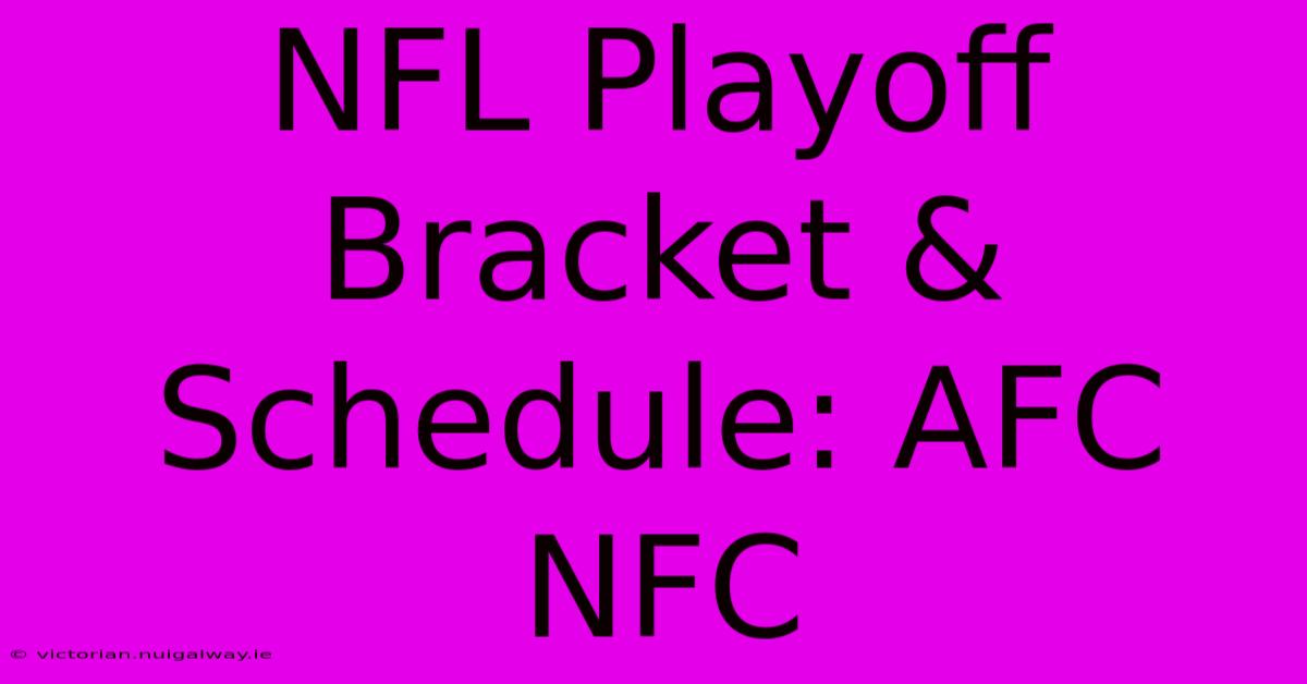 NFL Playoff Bracket & Schedule: AFC NFC