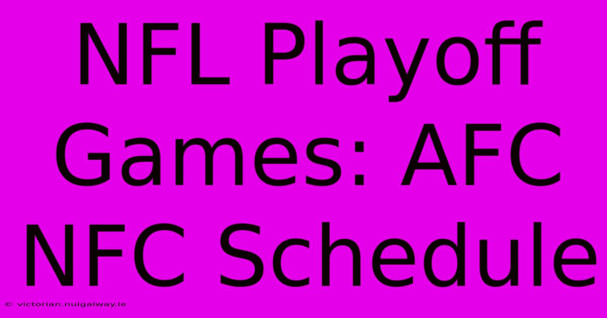 NFL Playoff Games: AFC NFC Schedule