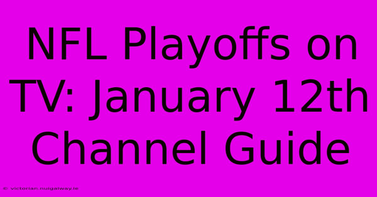 NFL Playoffs On TV: January 12th Channel Guide