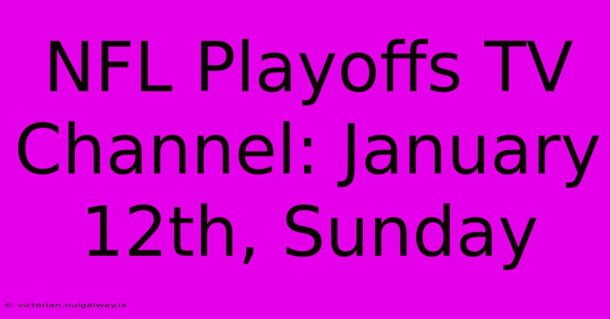 NFL Playoffs TV Channel: January 12th, Sunday