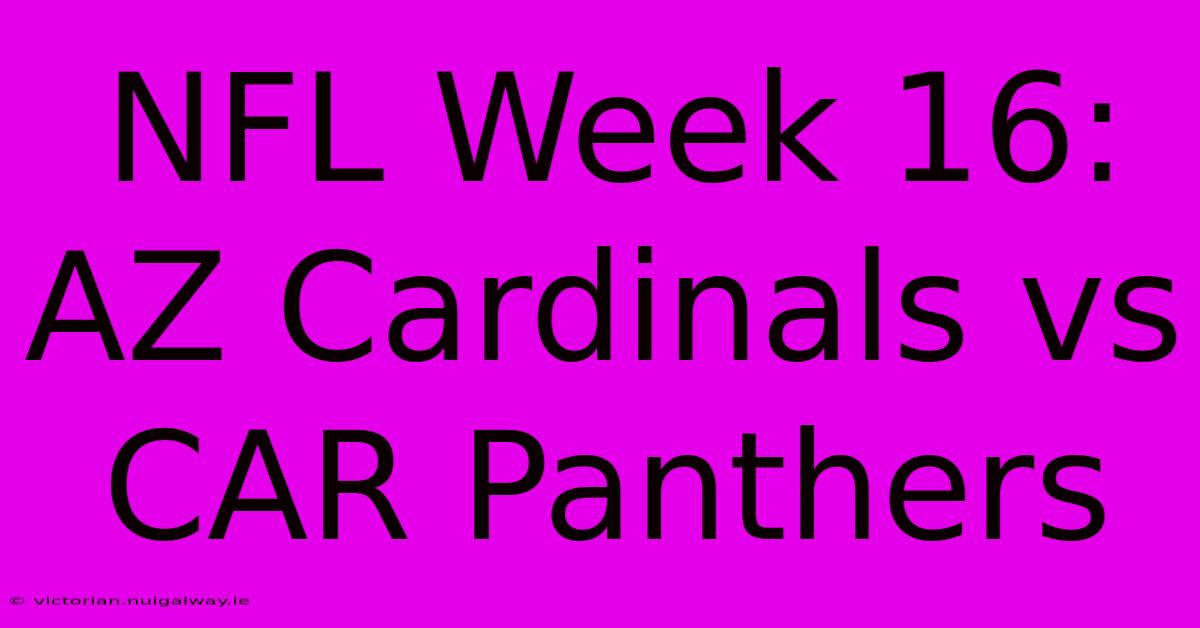 NFL Week 16:  AZ Cardinals Vs CAR Panthers