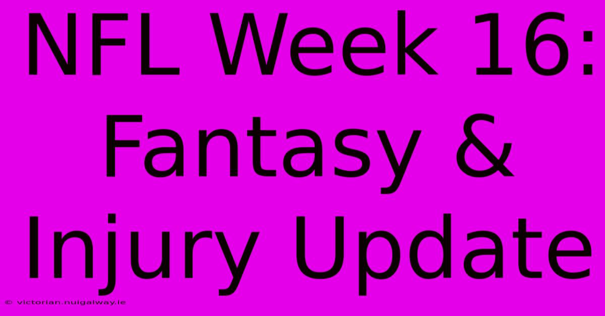 NFL Week 16: Fantasy & Injury Update