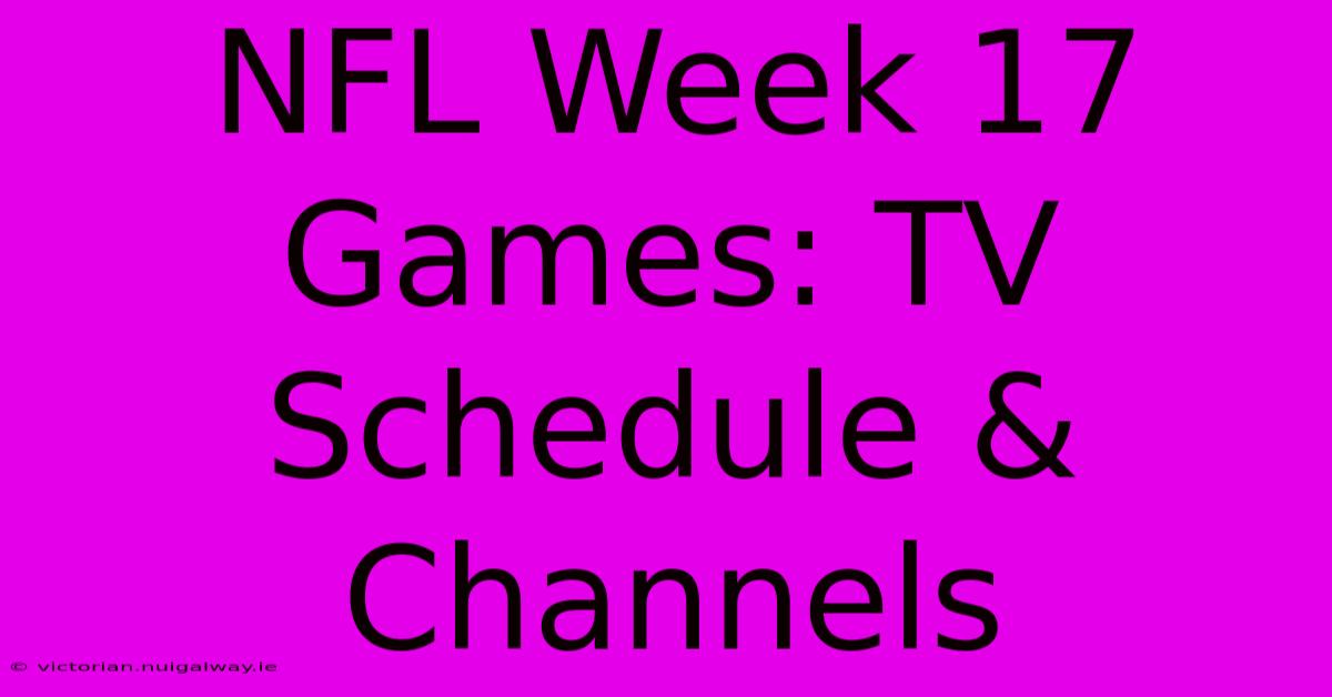 NFL Week 17 Games: TV Schedule & Channels