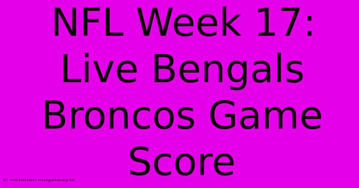 NFL Week 17: Live Bengals Broncos Game Score