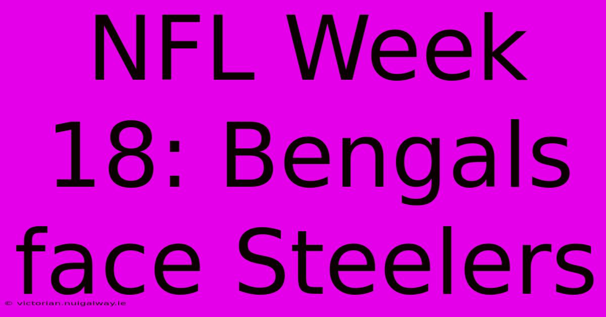 NFL Week 18: Bengals Face Steelers