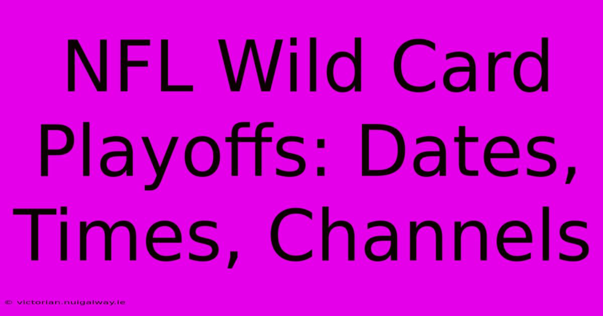 NFL Wild Card Playoffs: Dates, Times, Channels