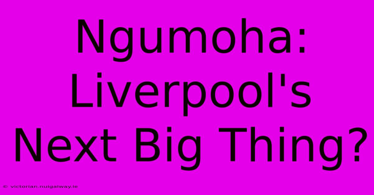 Ngumoha: Liverpool's Next Big Thing?