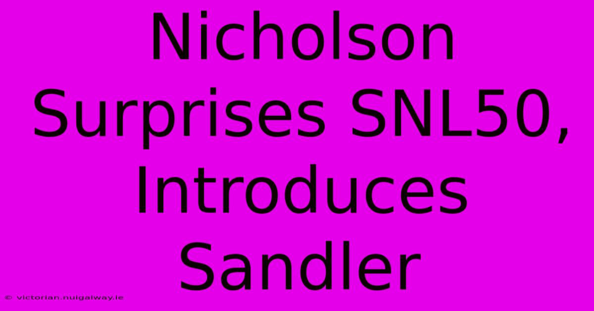 Nicholson Surprises SNL50, Introduces Sandler