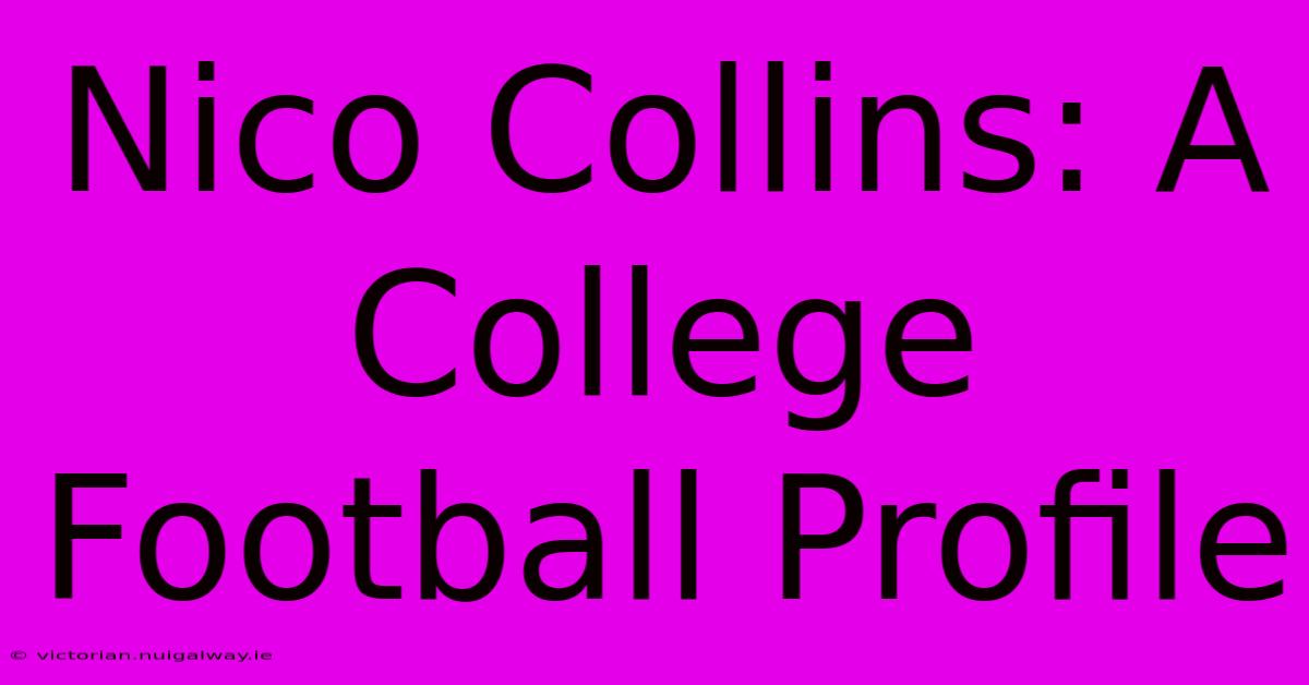 Nico Collins: A College Football Profile