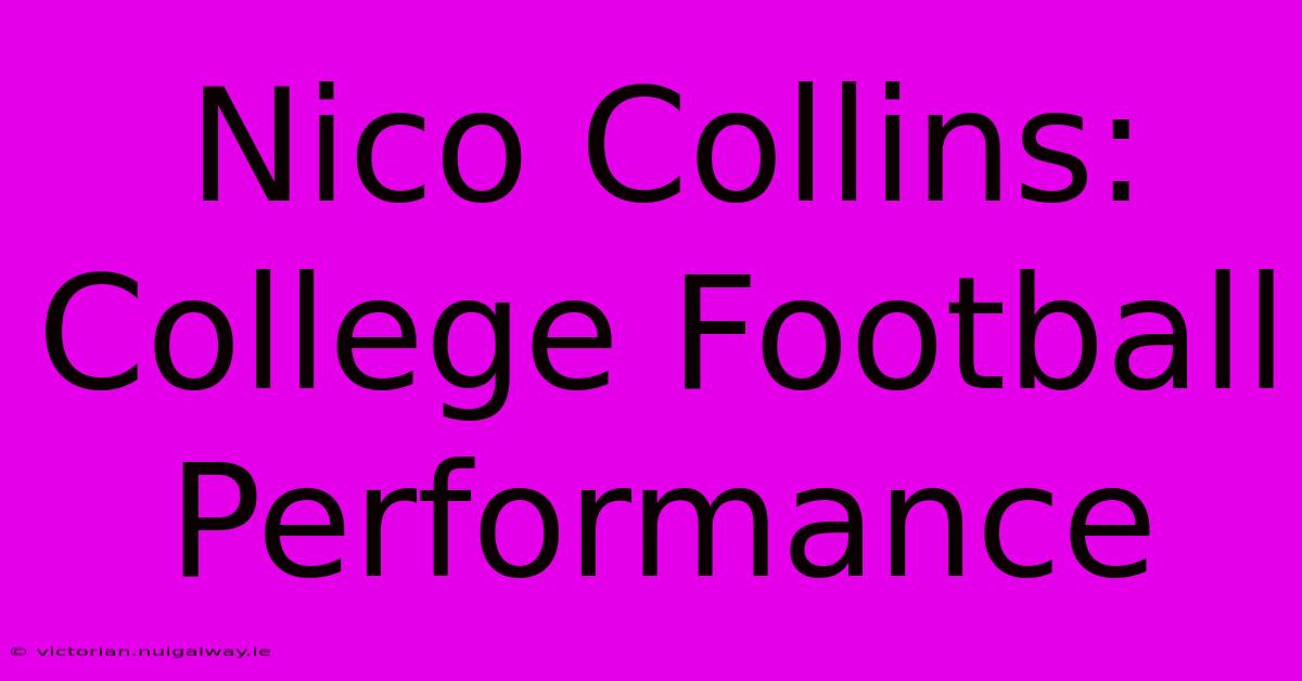 Nico Collins: College Football Performance