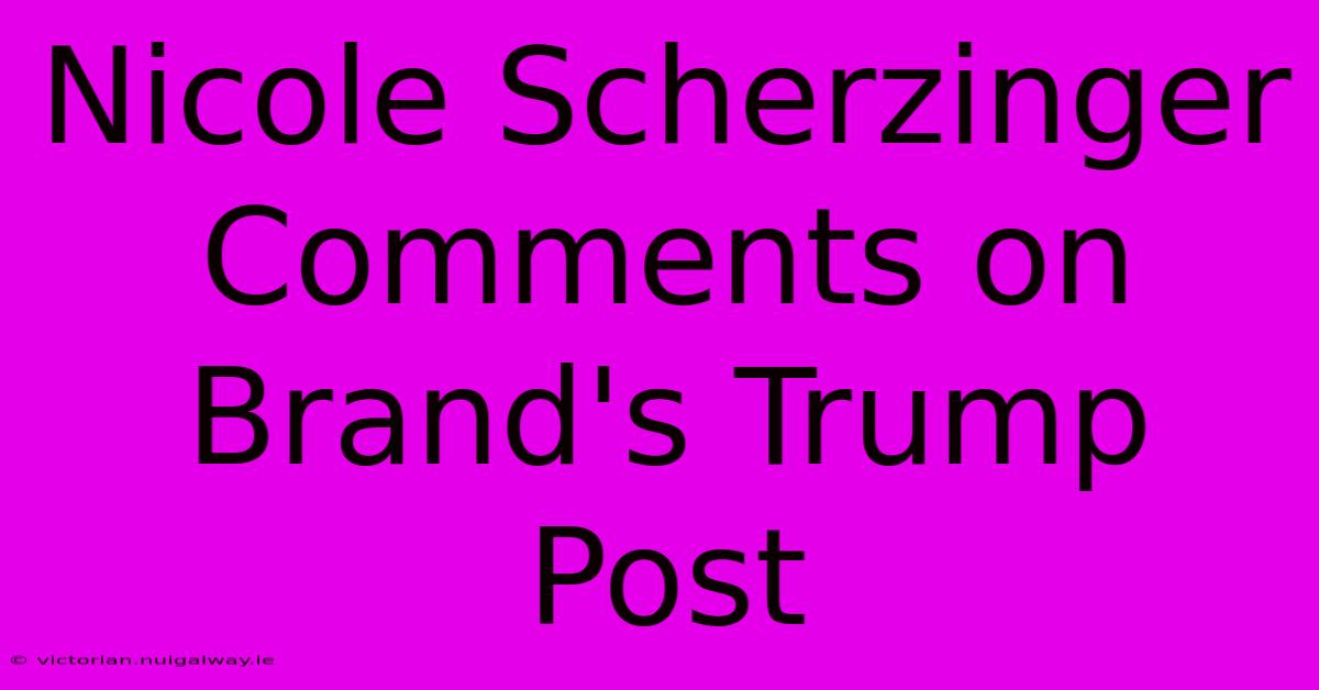 Nicole Scherzinger Comments On Brand's Trump Post