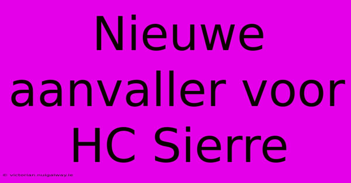 Nieuwe Aanvaller Voor HC Sierre