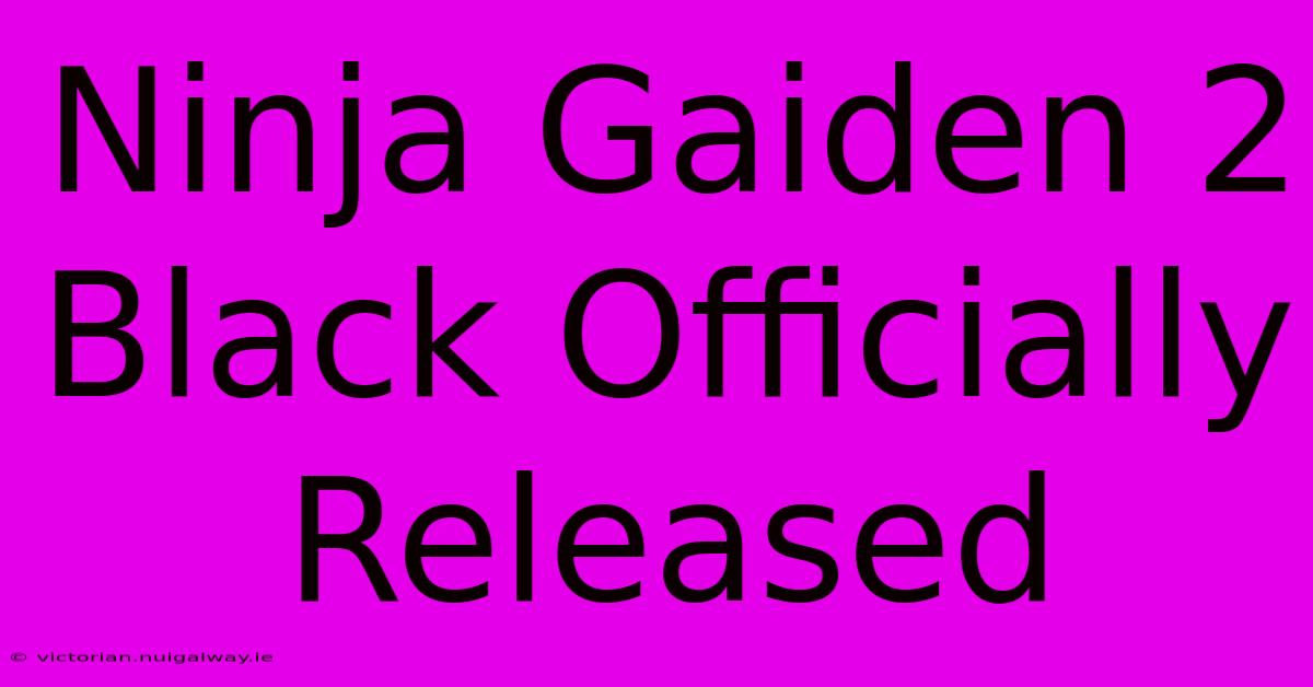 Ninja Gaiden 2 Black Officially Released