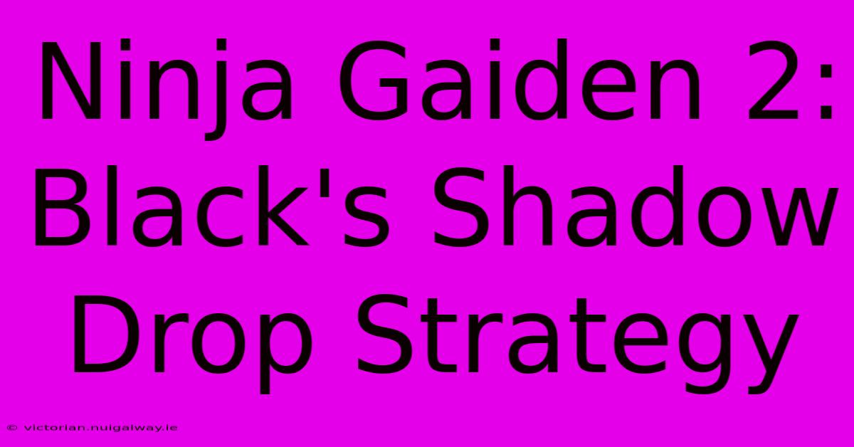 Ninja Gaiden 2: Black's Shadow Drop Strategy