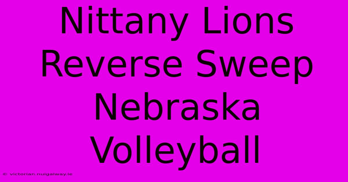 Nittany Lions Reverse Sweep Nebraska Volleyball