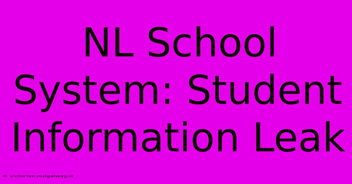 NL School System: Student Information Leak