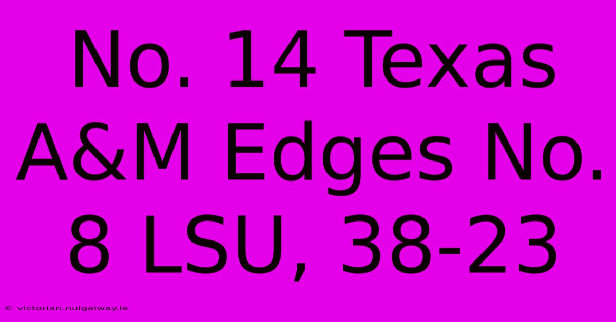 No. 14 Texas A&M Edges No. 8 LSU, 38-23