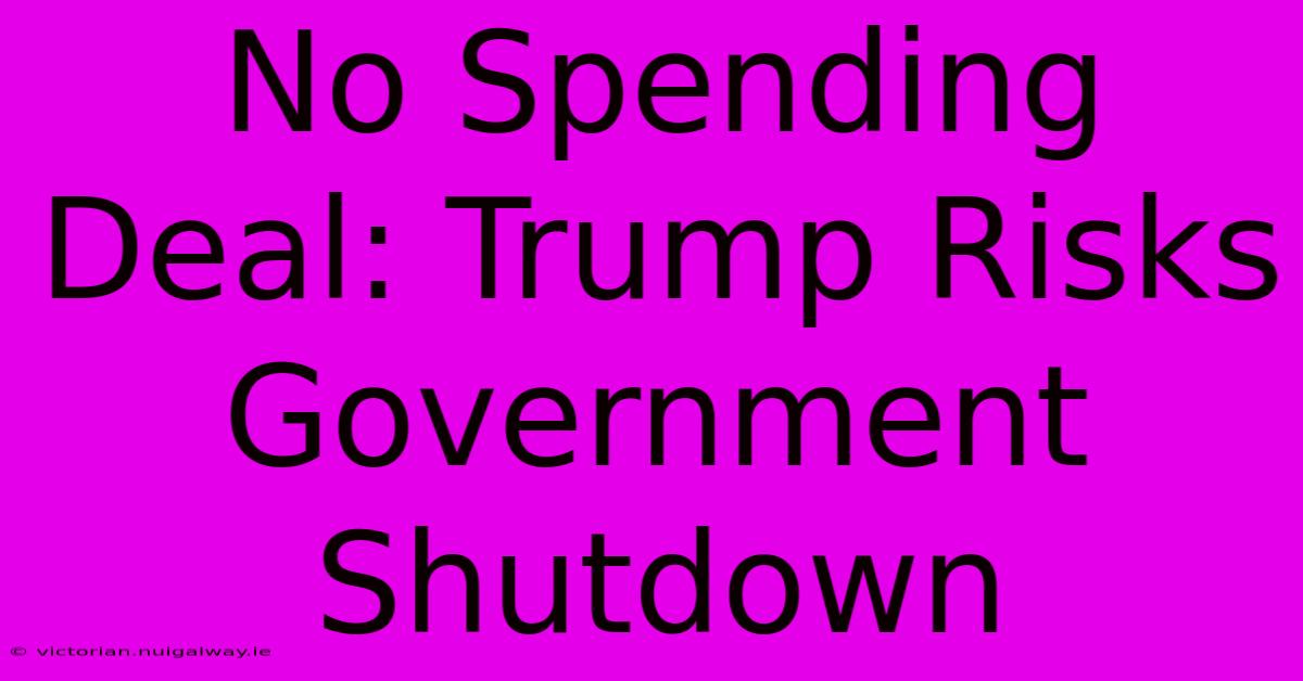 No Spending Deal: Trump Risks Government Shutdown