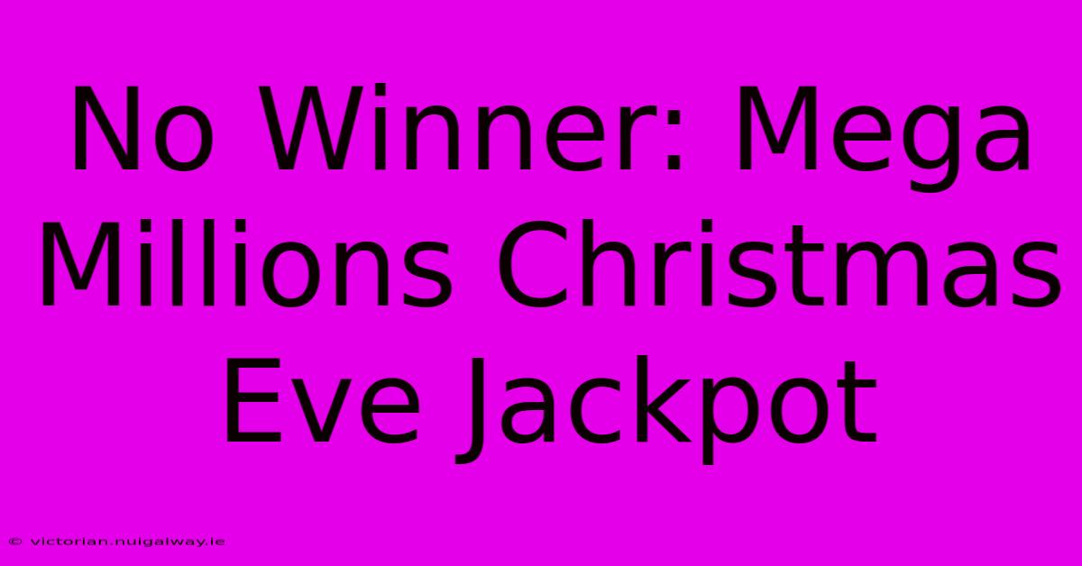 No Winner: Mega Millions Christmas Eve Jackpot