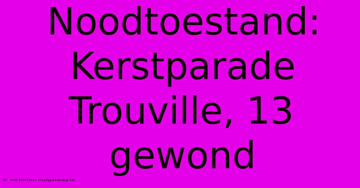 Noodtoestand: Kerstparade Trouville, 13 Gewond