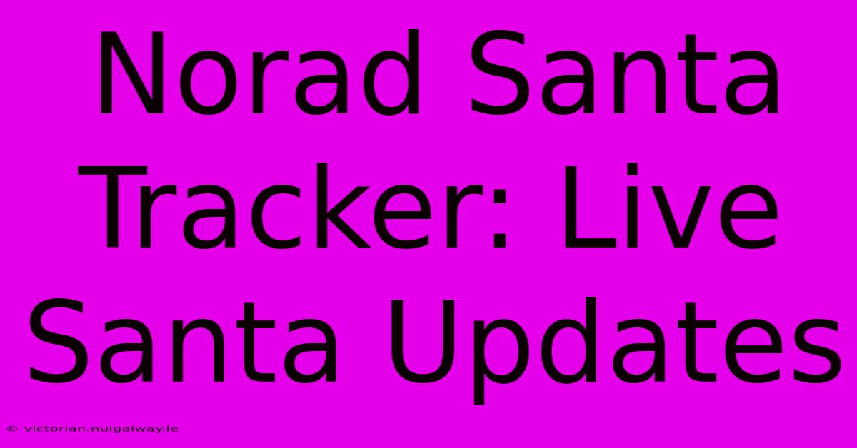 Norad Santa Tracker: Live Santa Updates