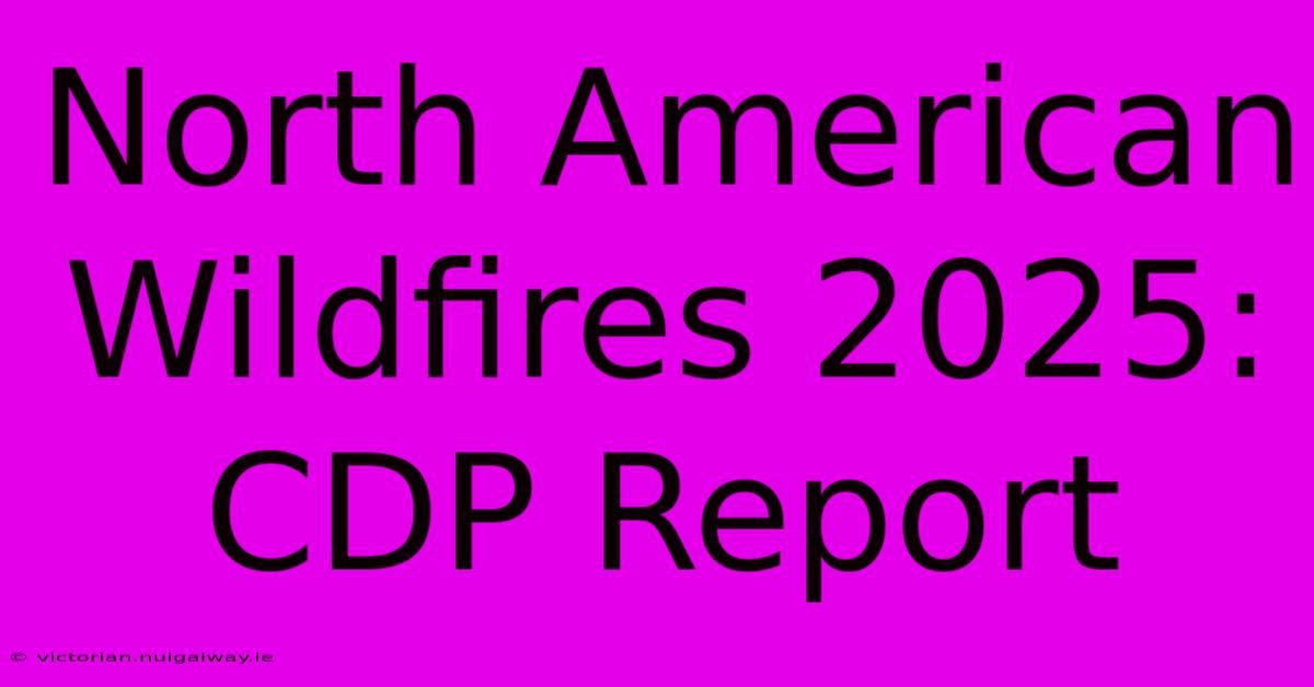 North American Wildfires 2025: CDP Report