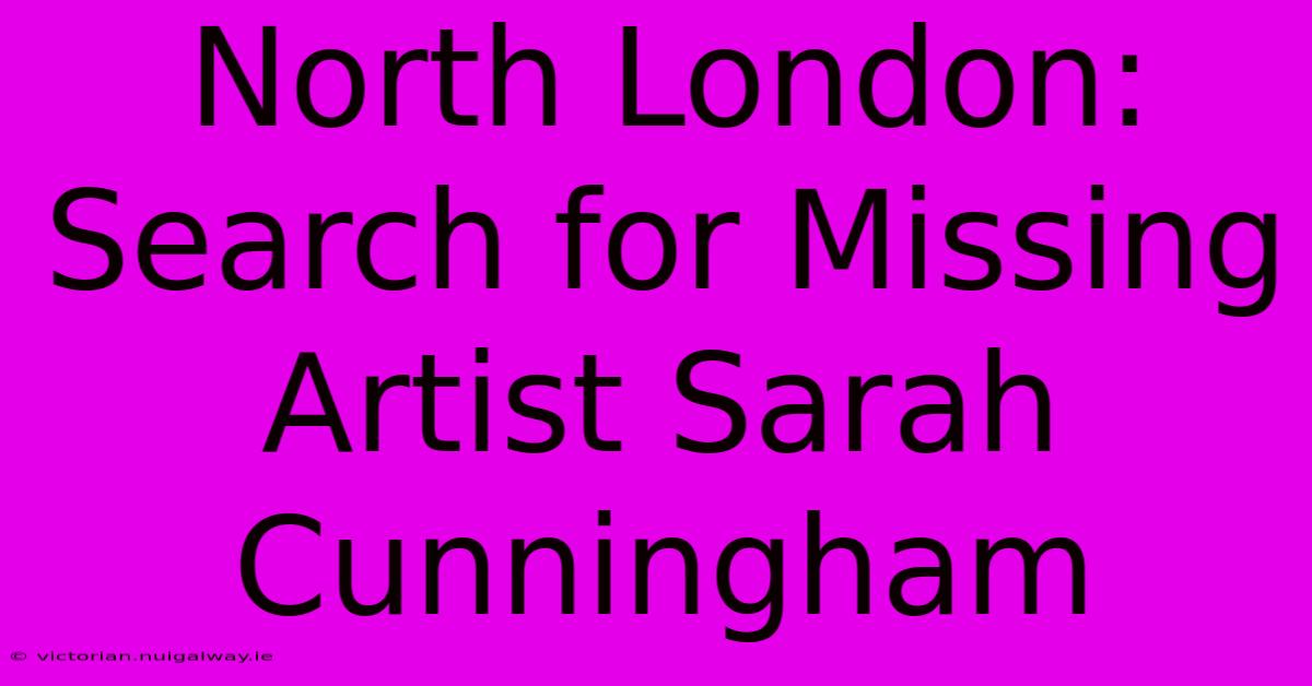 North London: Search For Missing Artist Sarah Cunningham