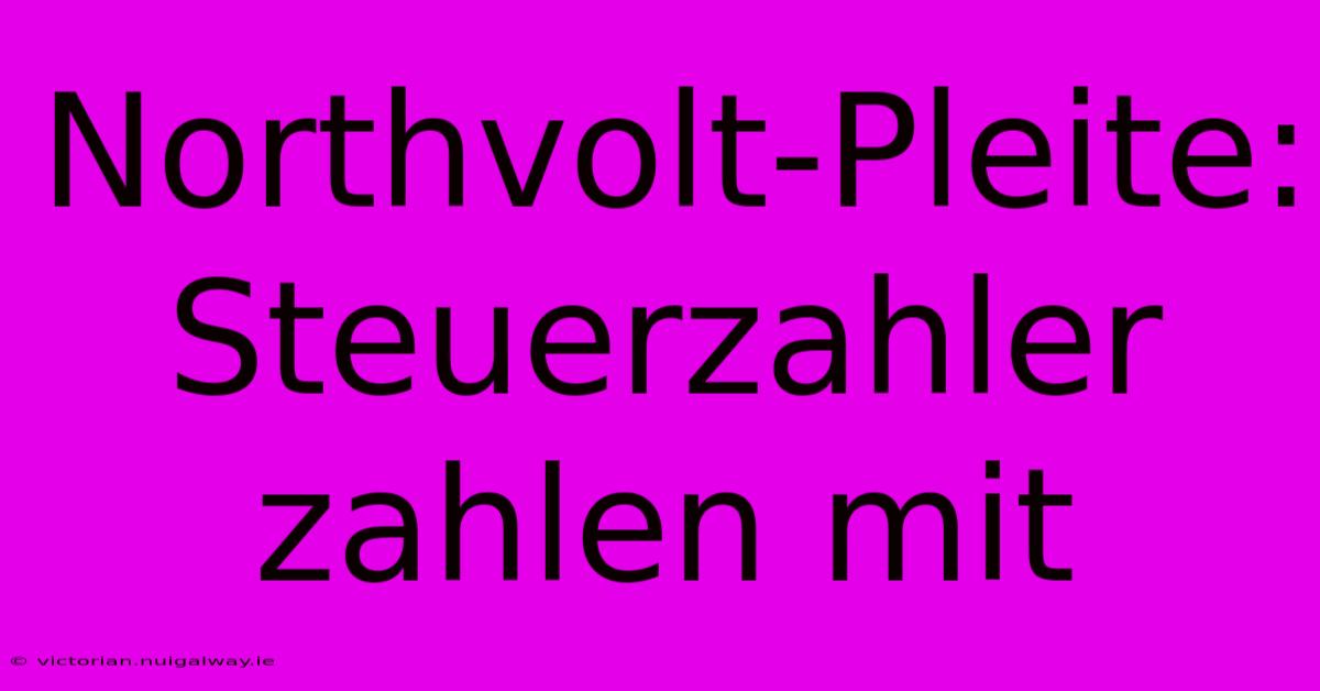 Northvolt-Pleite: Steuerzahler Zahlen Mit