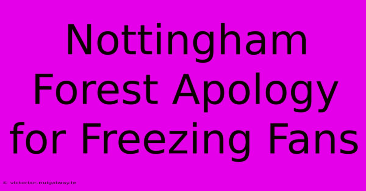 Nottingham Forest Apology For Freezing Fans