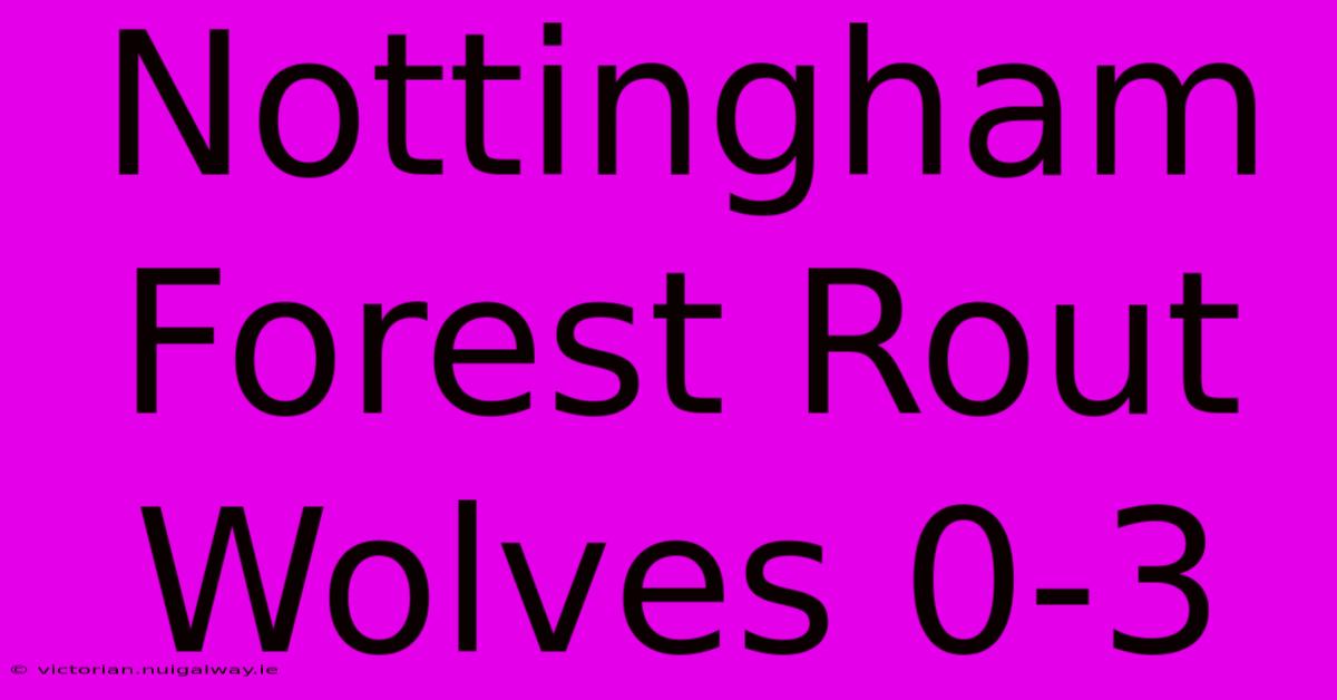 Nottingham Forest Rout Wolves 0-3