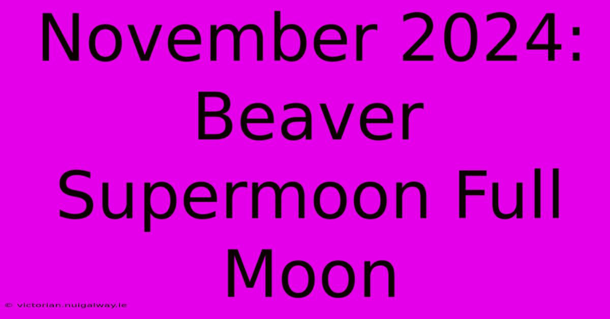 November 2024: Beaver Supermoon Full Moon