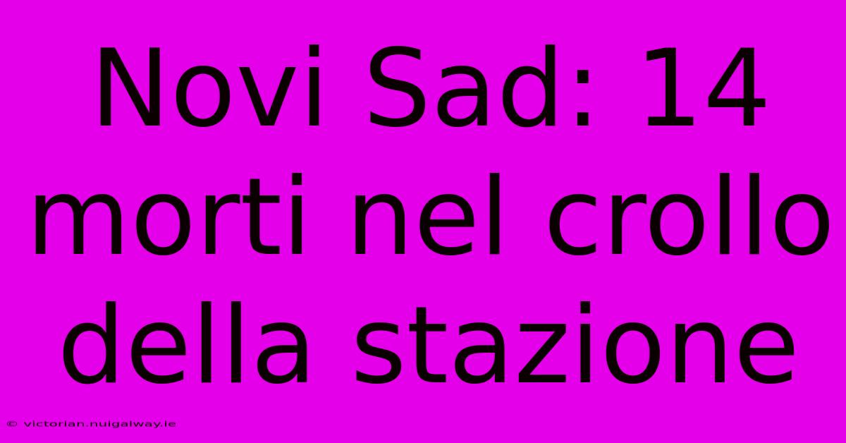 Novi Sad: 14 Morti Nel Crollo Della Stazione